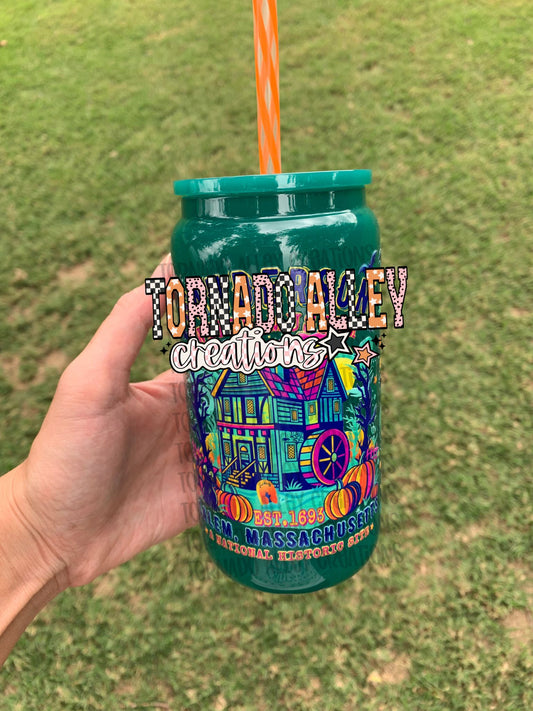 Spooky Witch Museum 16oz Glass Can