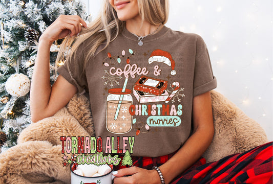 Coffee and Christmas Movies Tee