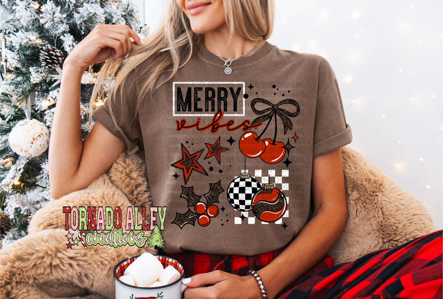 Merry Vibes Cherry Tee