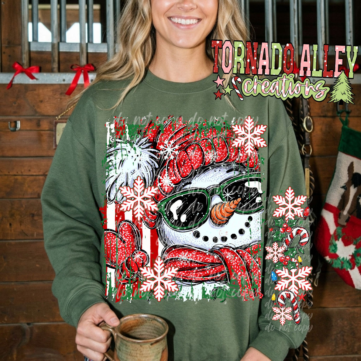 Snowman Snowflakes Crewneck
