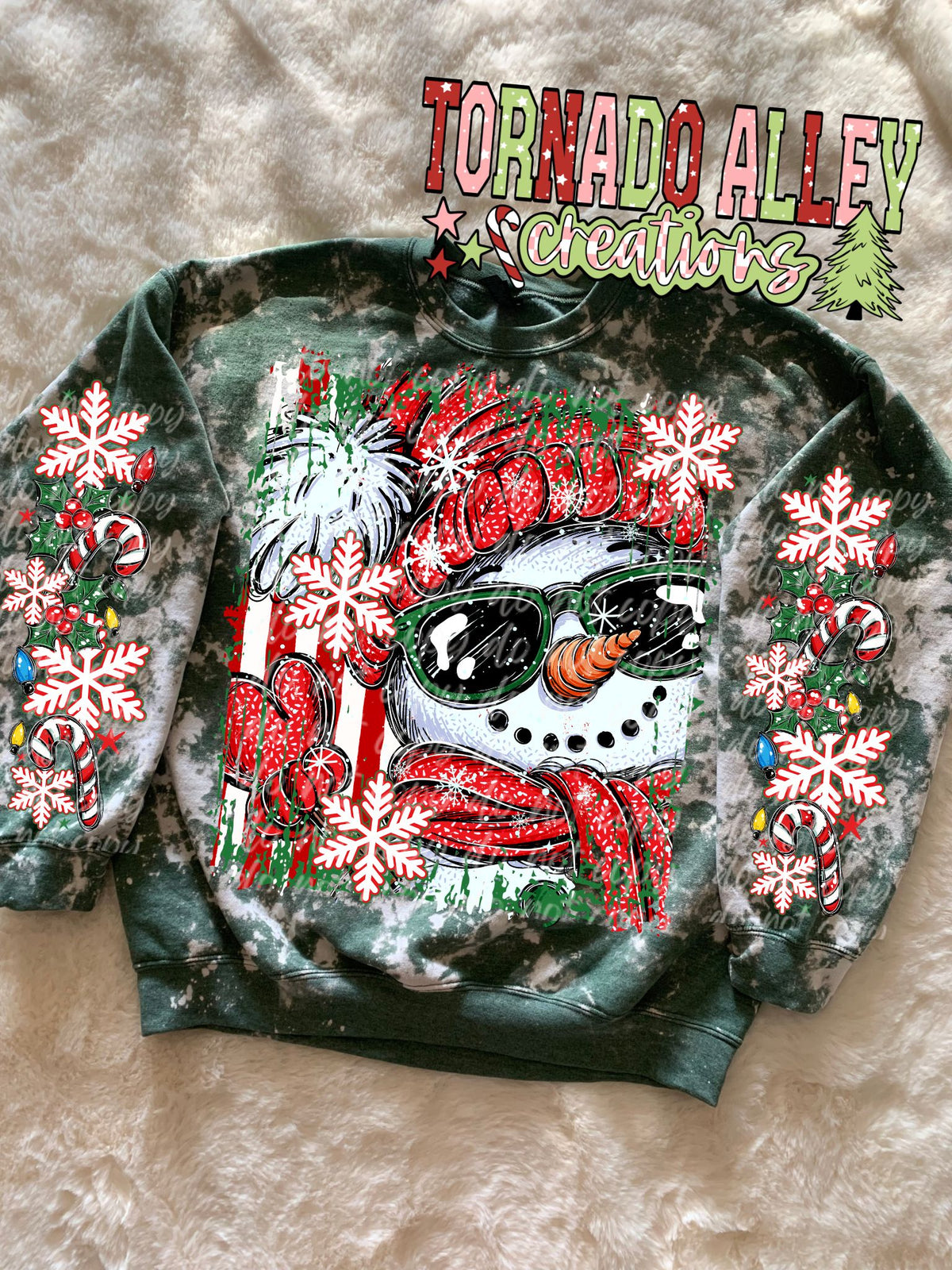 Snowman Snowflakes Crewneck