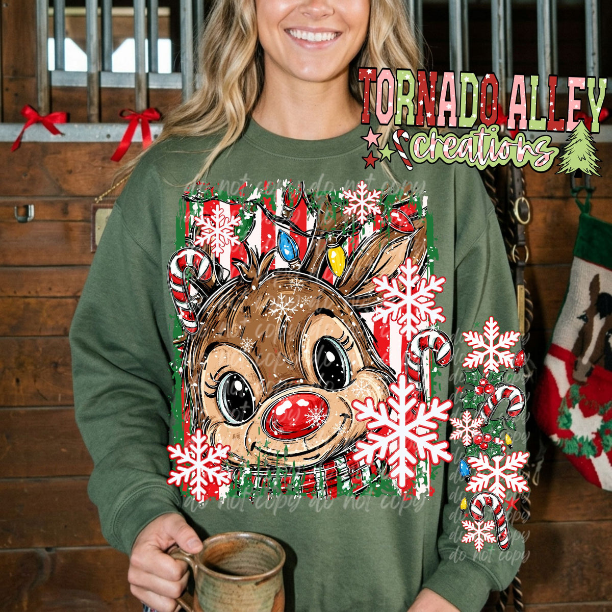 Reindeer Snowflakes Crewneck