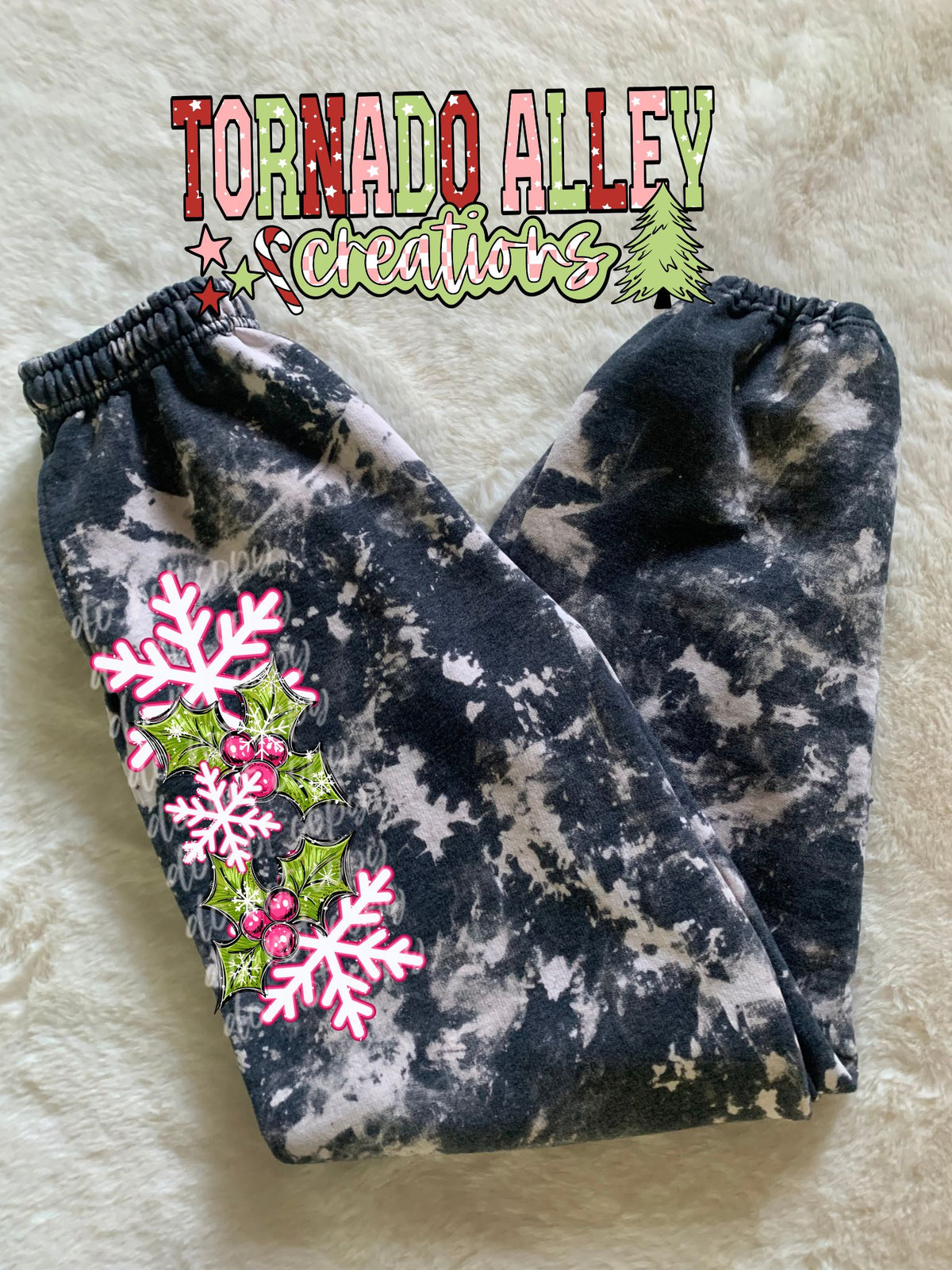Pink Snowflakes Sweatpants