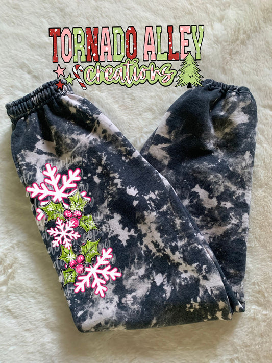 Pink Snowflakes Sweatpants