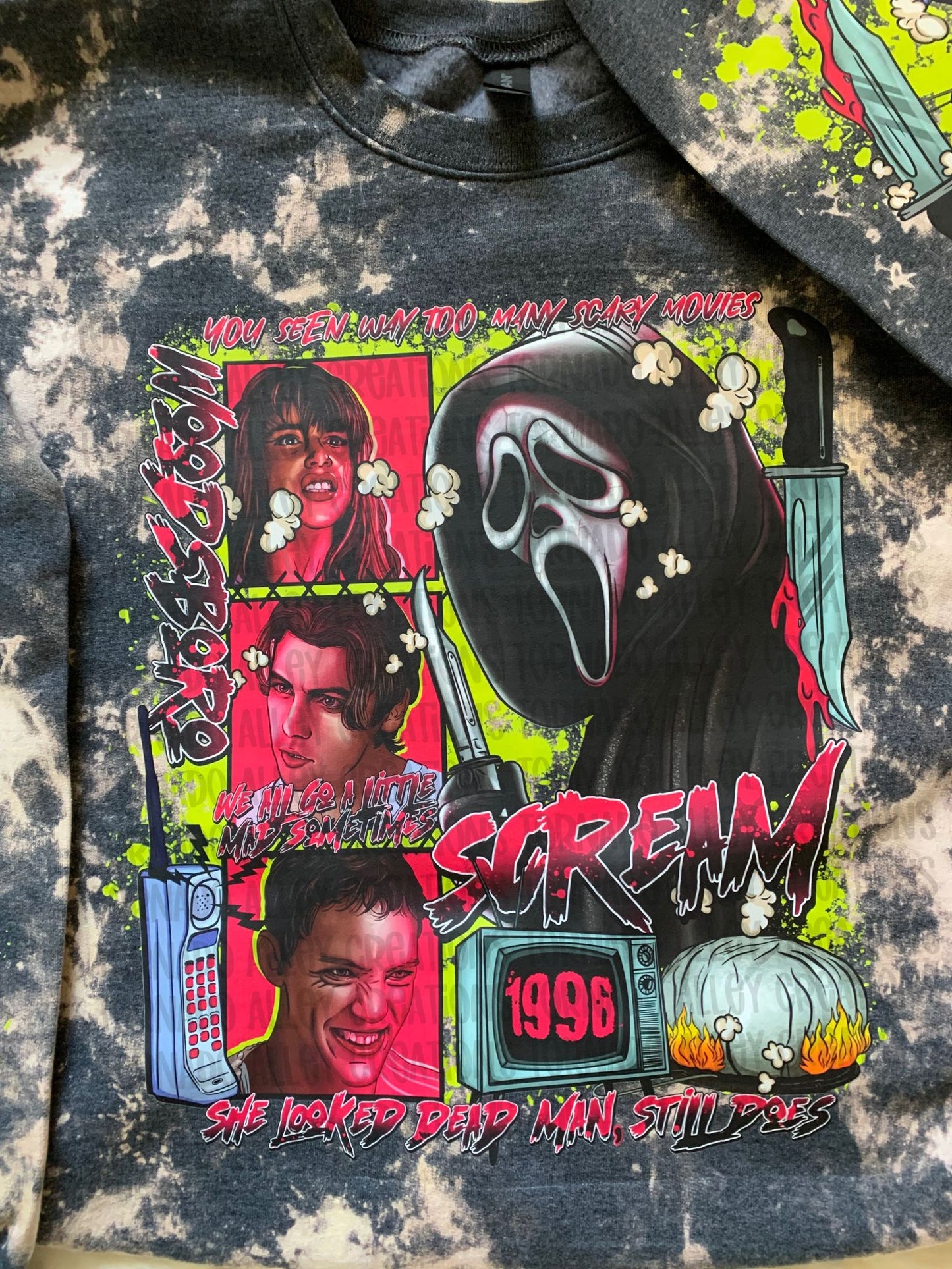 Spooky Neon Slasher Crewneck