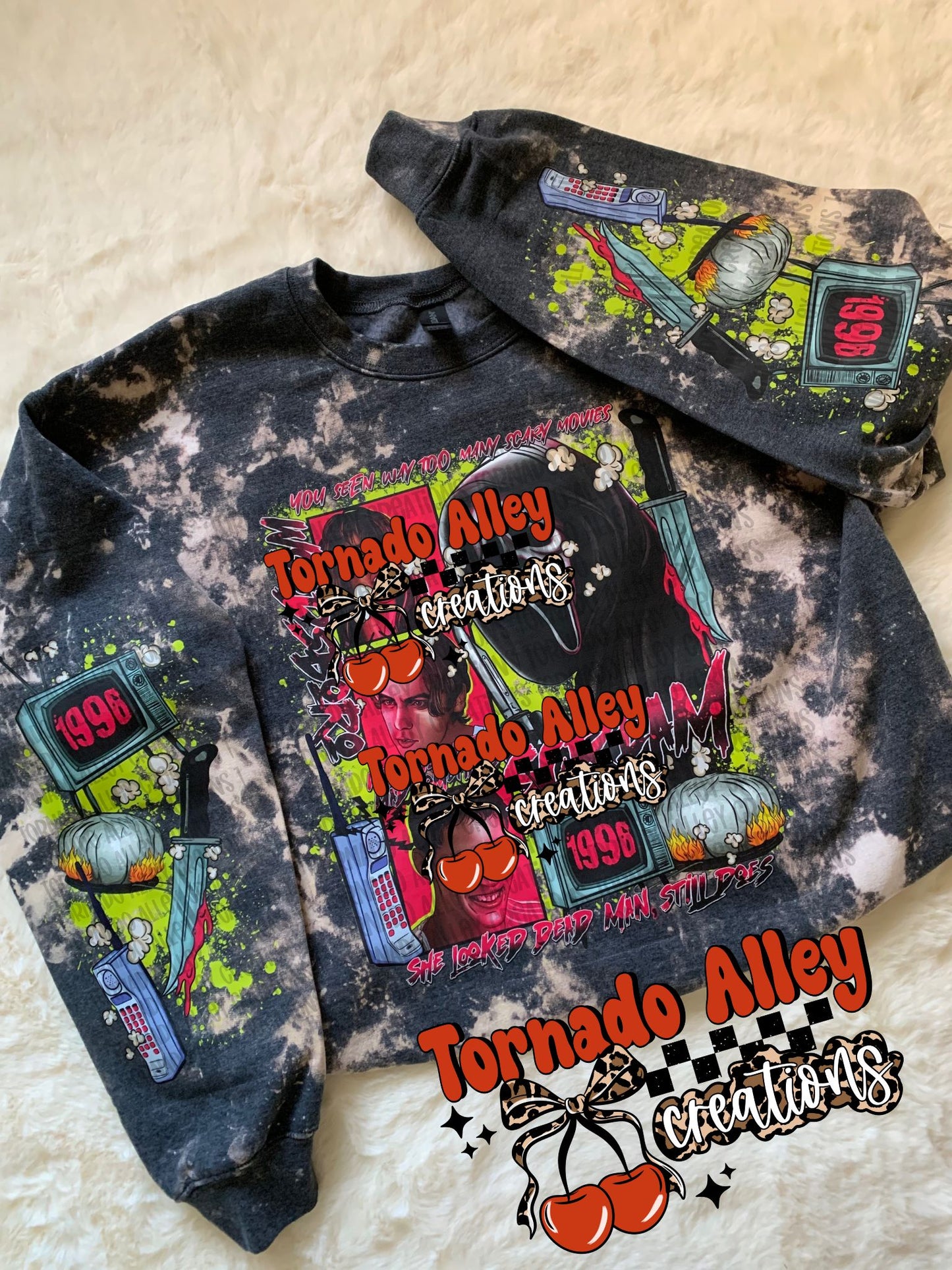 Spooky Neon Slasher Crewneck