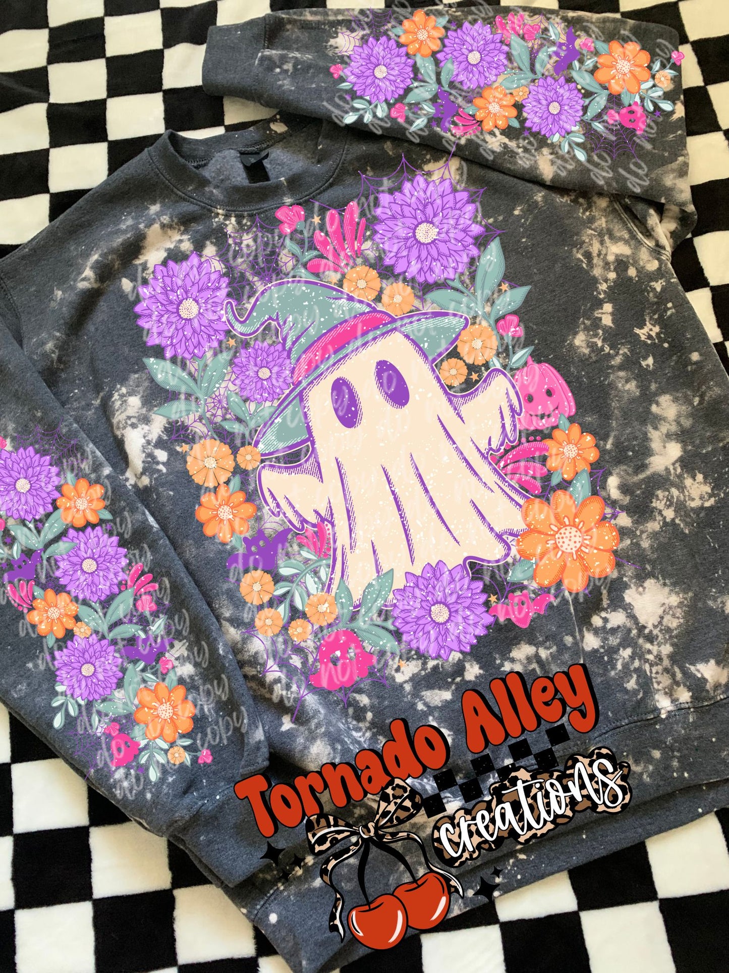 Spooky Floral Ghost Crewneck