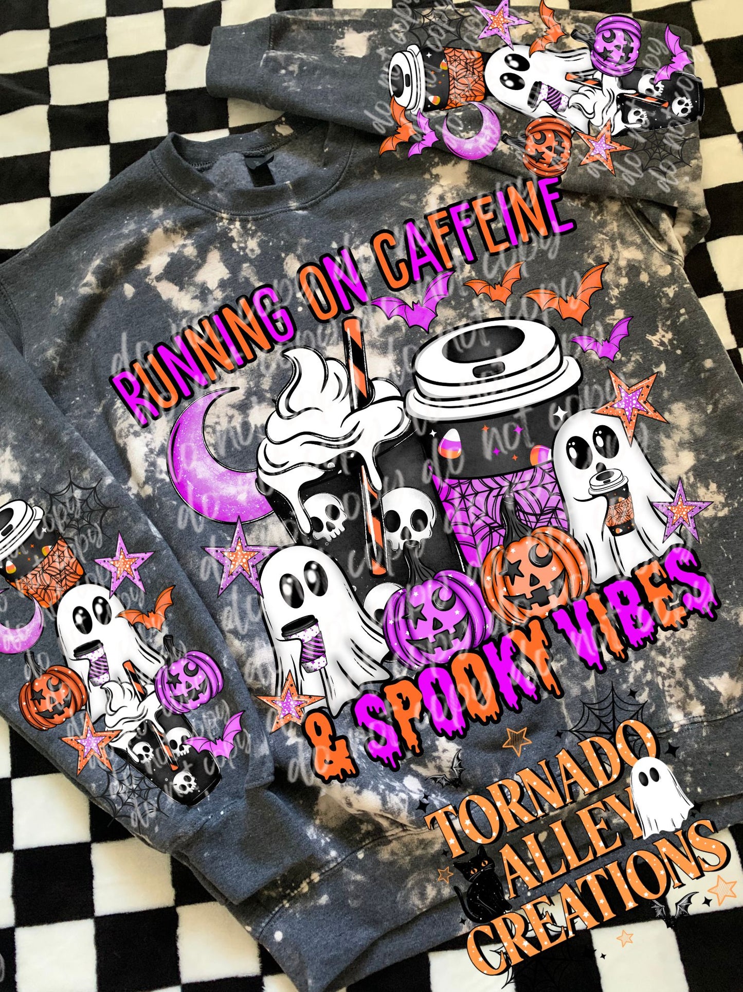 Caffeine and Spooky Vibes Crewneck
