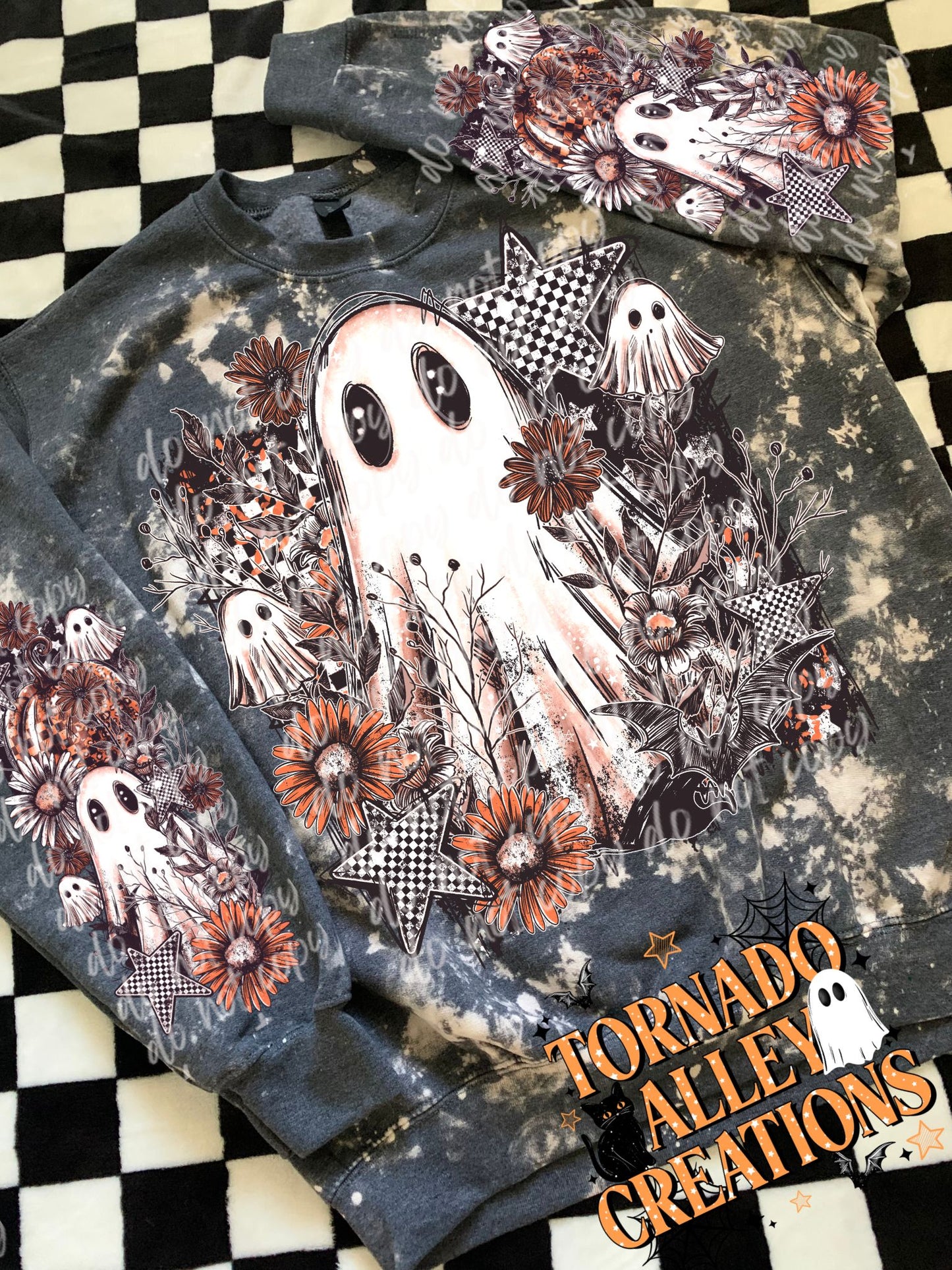 Floral Fall Ghost Crewneck
