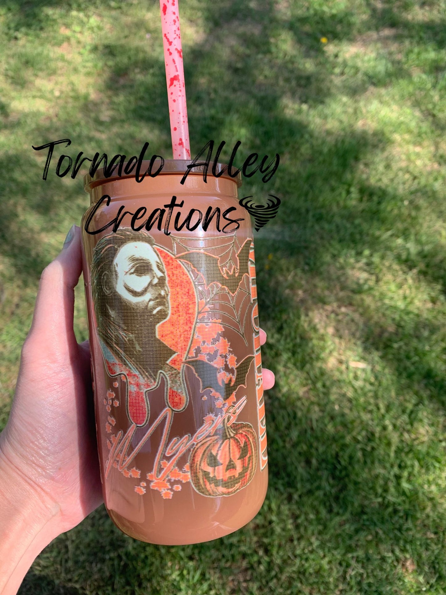 Vintage Horror Glass Can