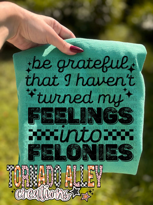 Feelings Into Felonies Tee