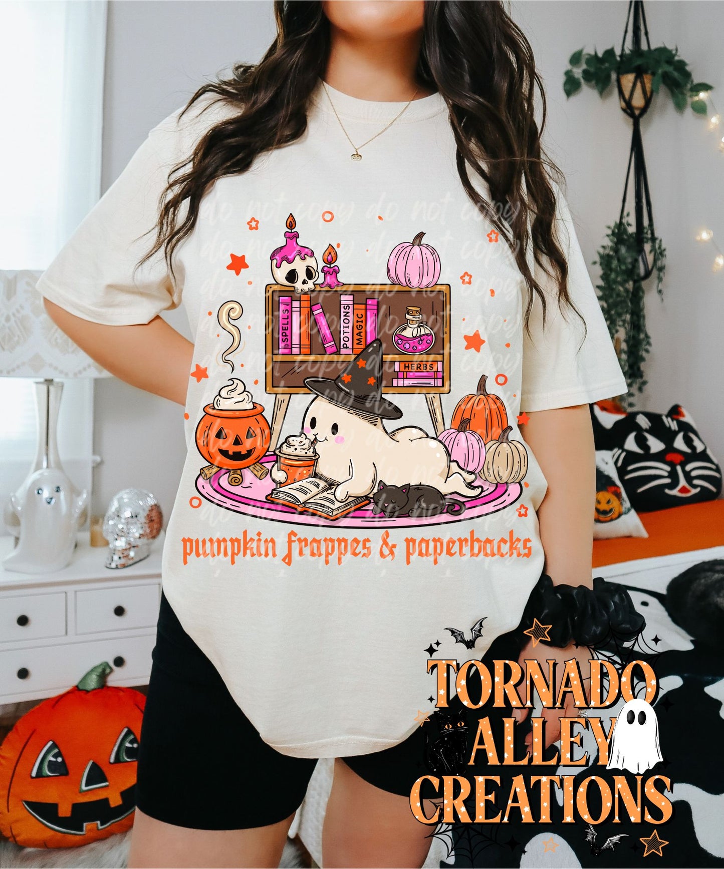 Pumpkin Frappes Paperbacks Ghost Tee