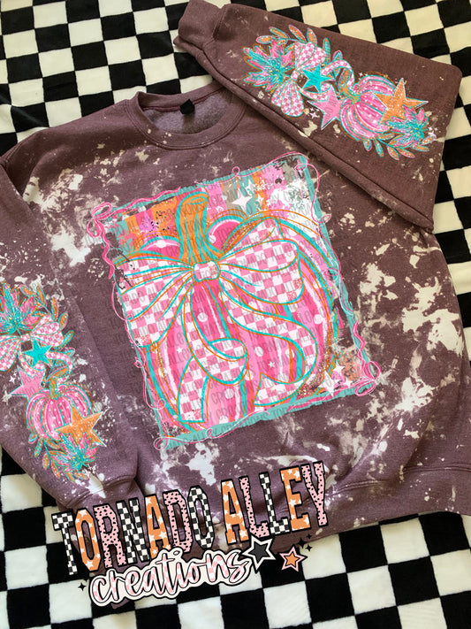 Cute Pink Fall Pumpkin Crewneck
