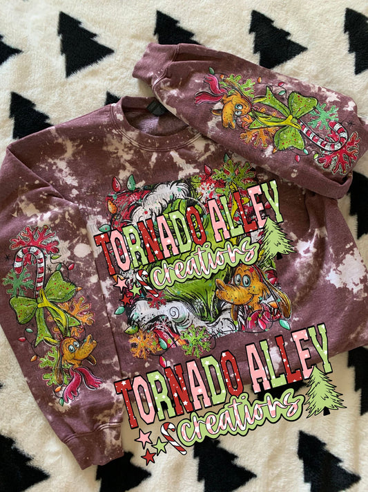 Cute Doodle Green Guy Crewneck