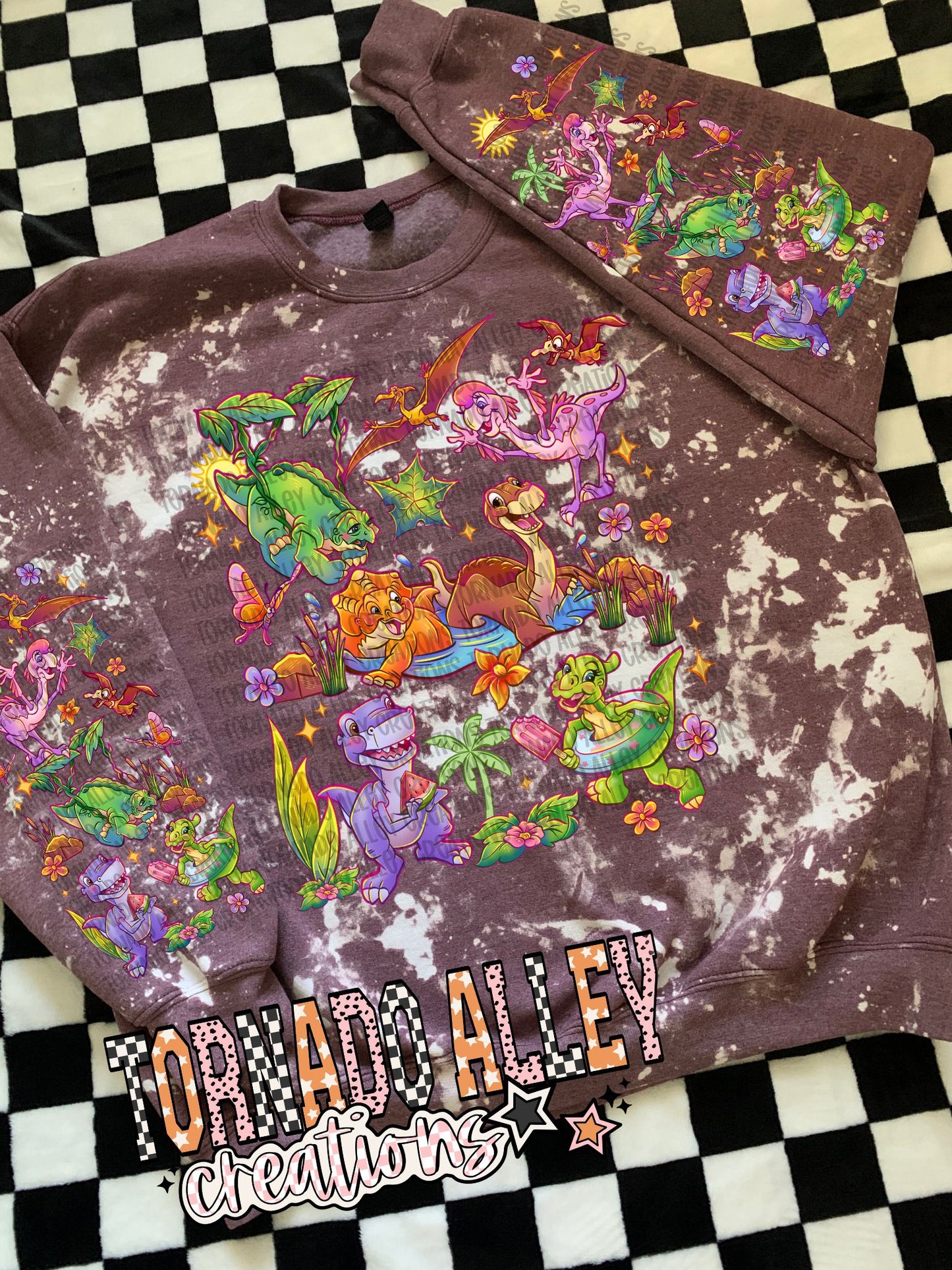 Cute Retro Dinosaurs Crewneck
