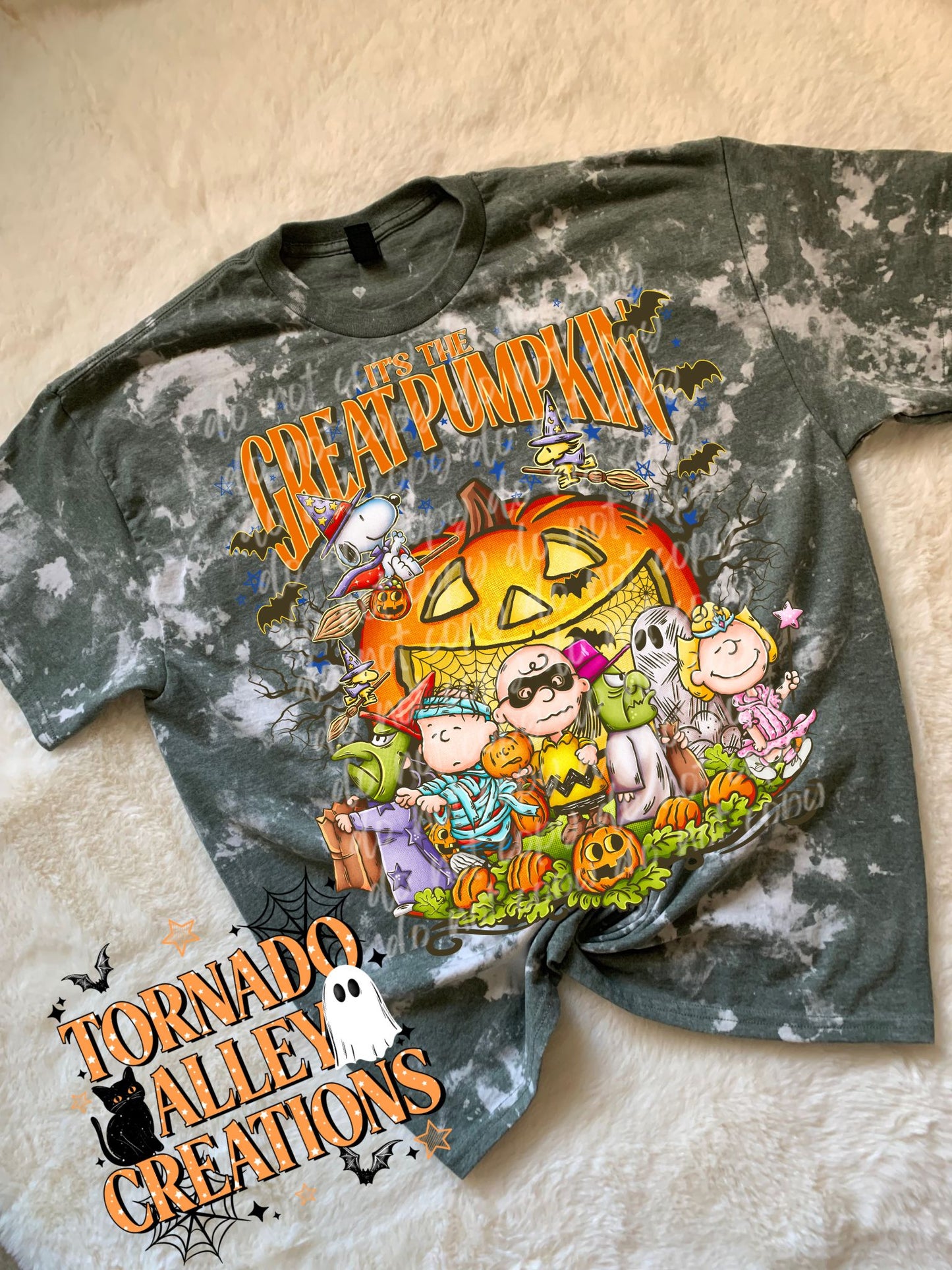 Spooky Pumpkin Bleached Tee