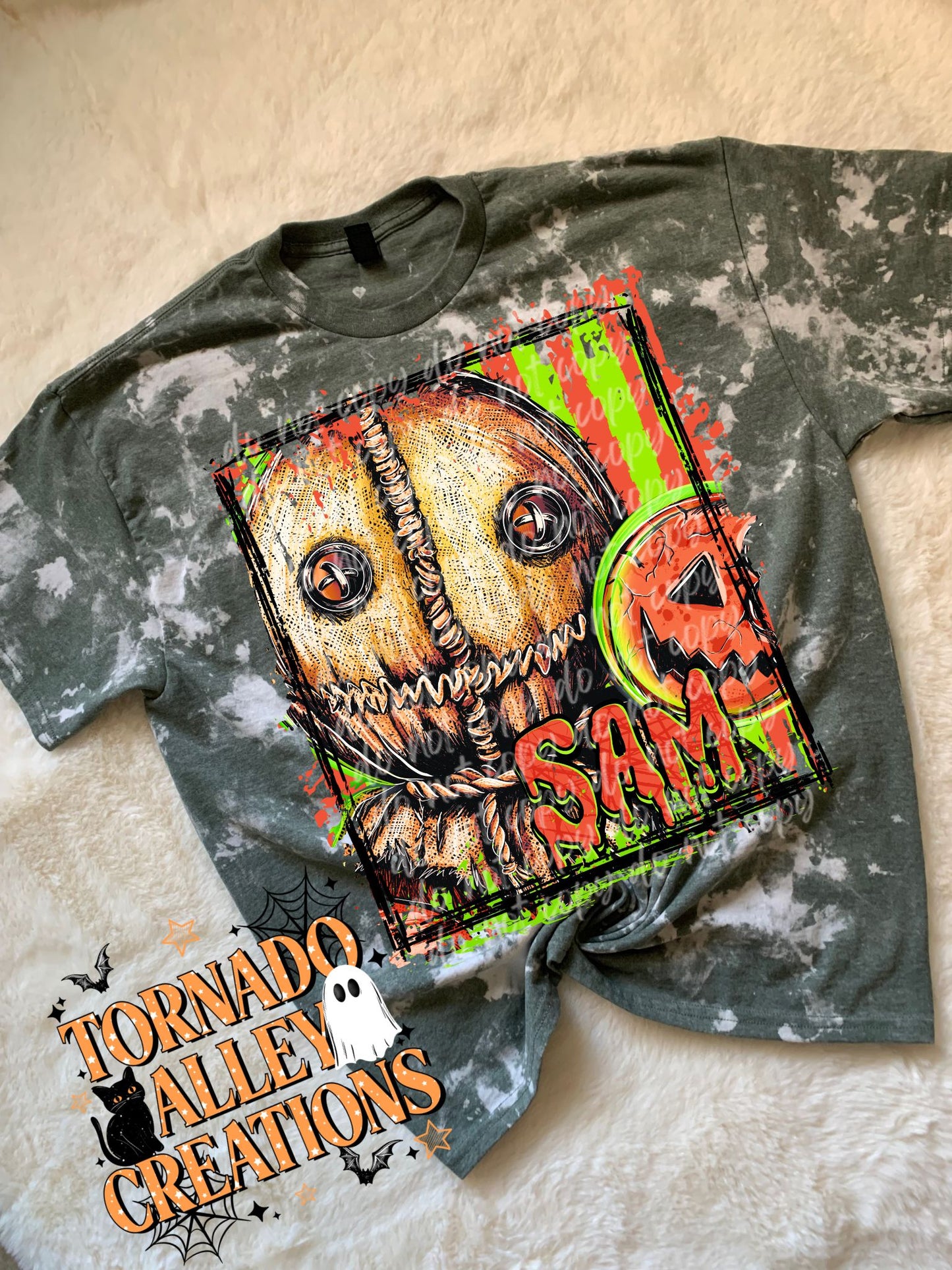 Horror Halloween Bleached Tee