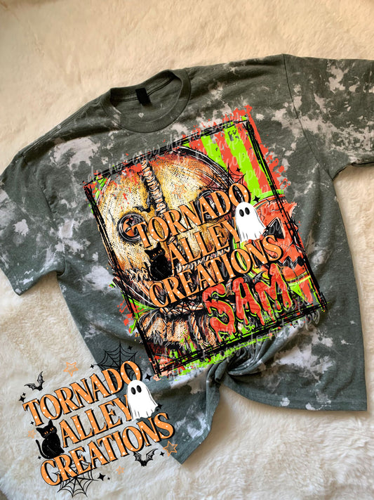 Horror Halloween Bleached Tee
