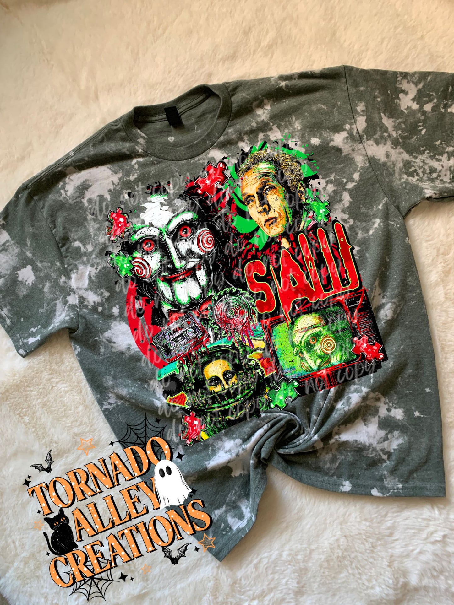 Spooky Puzzle Bleached Tee