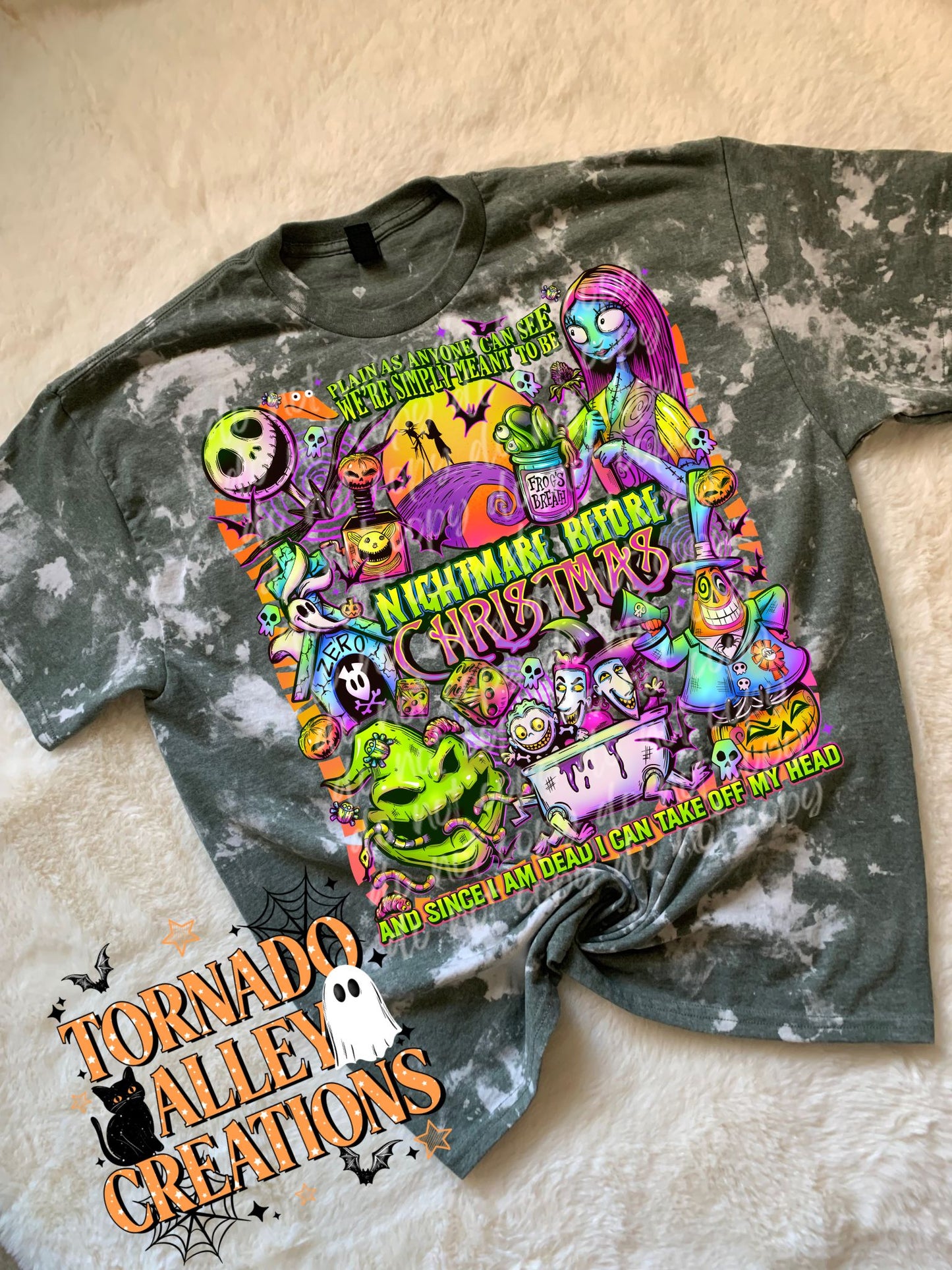 Neon Nightmare Christmas Bleached Tee