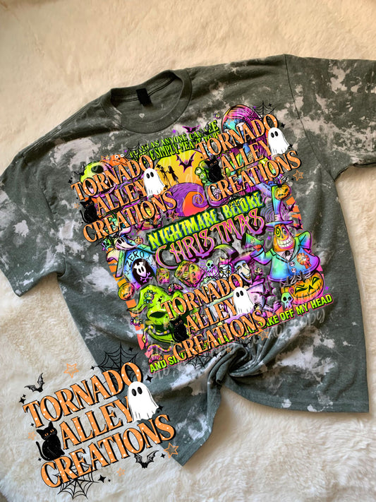 Neon Nightmare Christmas Bleached Tee