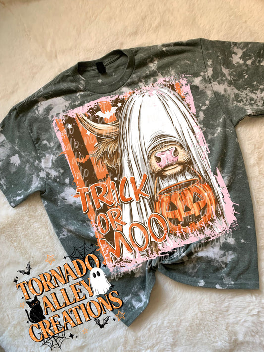 Trick or Moo Bleached Tee