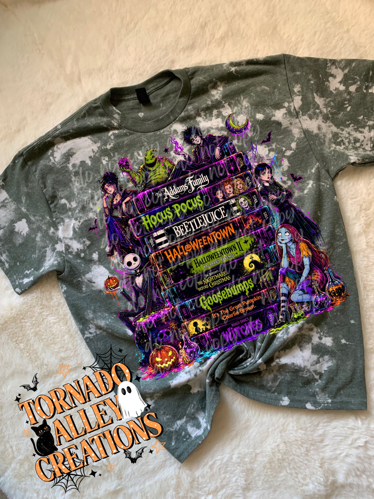 Spooky Movies Bleached Tee