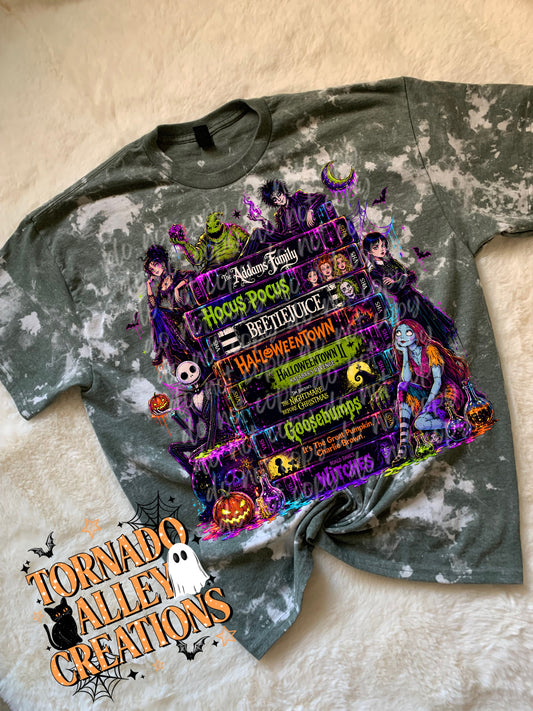 Spooky Movies Bleached Tee