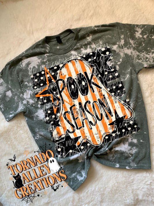 Spooky Season Ghost Bleached Tee