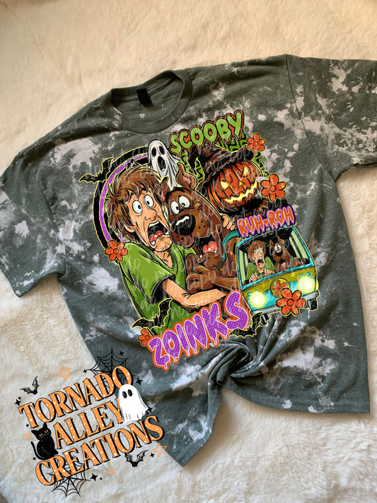 Spooky Halloween Mystery Bleached Tee