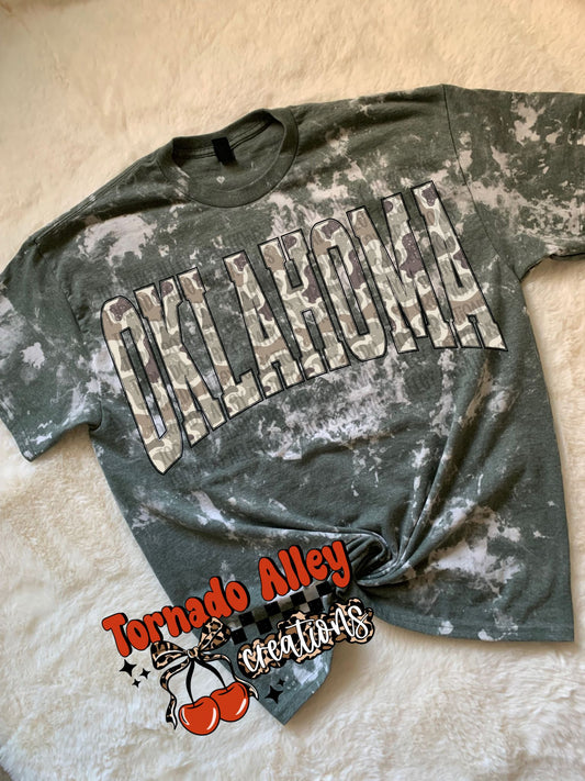 Oklahoma Camo Bleached Tee