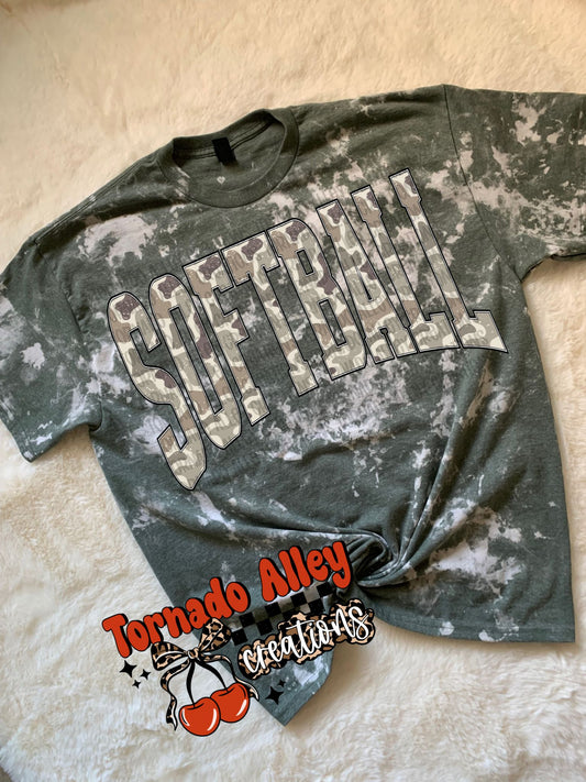 Softball Camo Bleached Tee