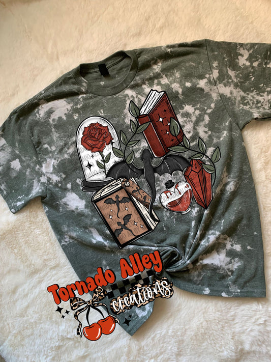 Fantasy Bookish Bleached Tee