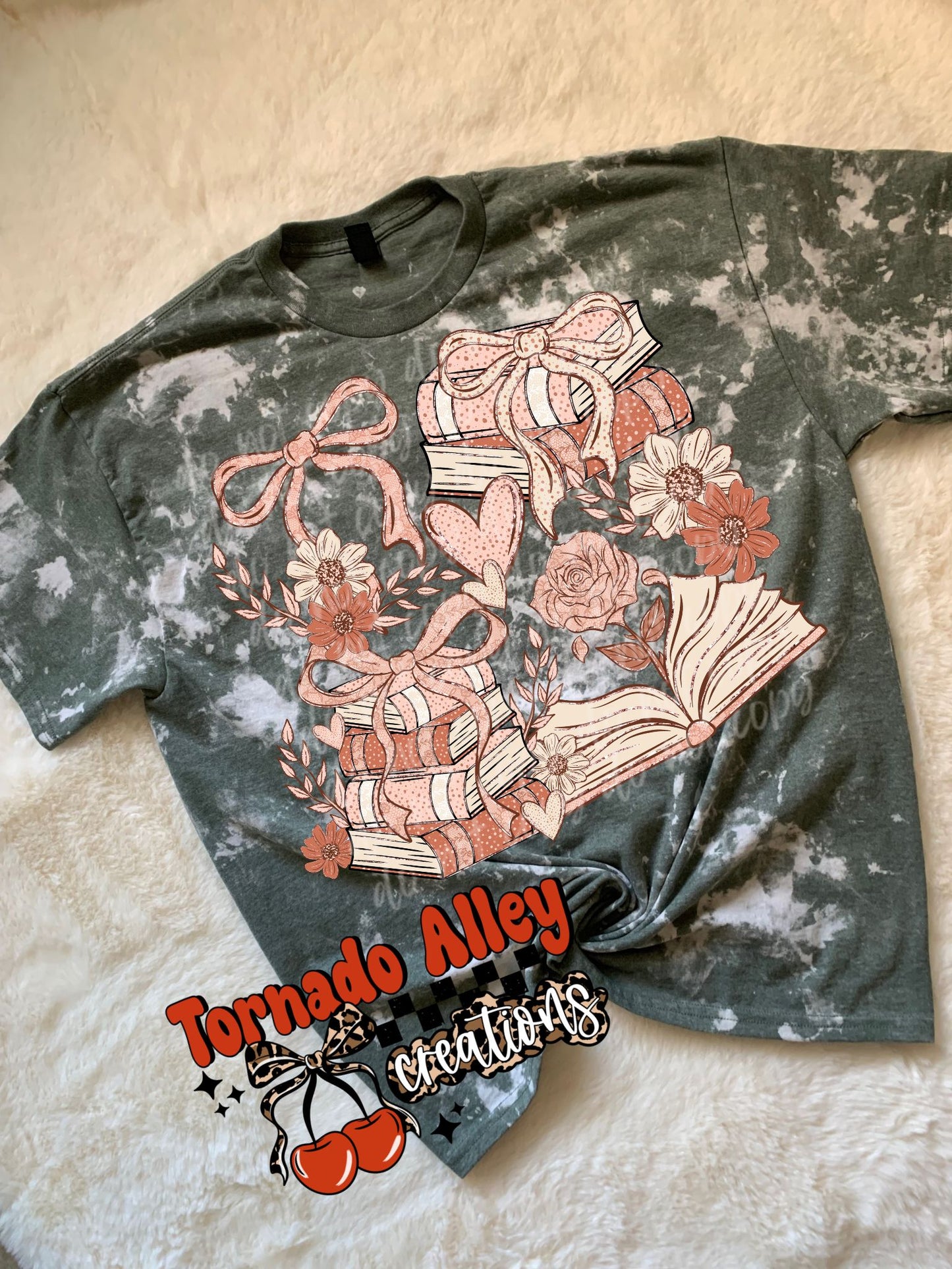 Floral Bookish Bleached Tee