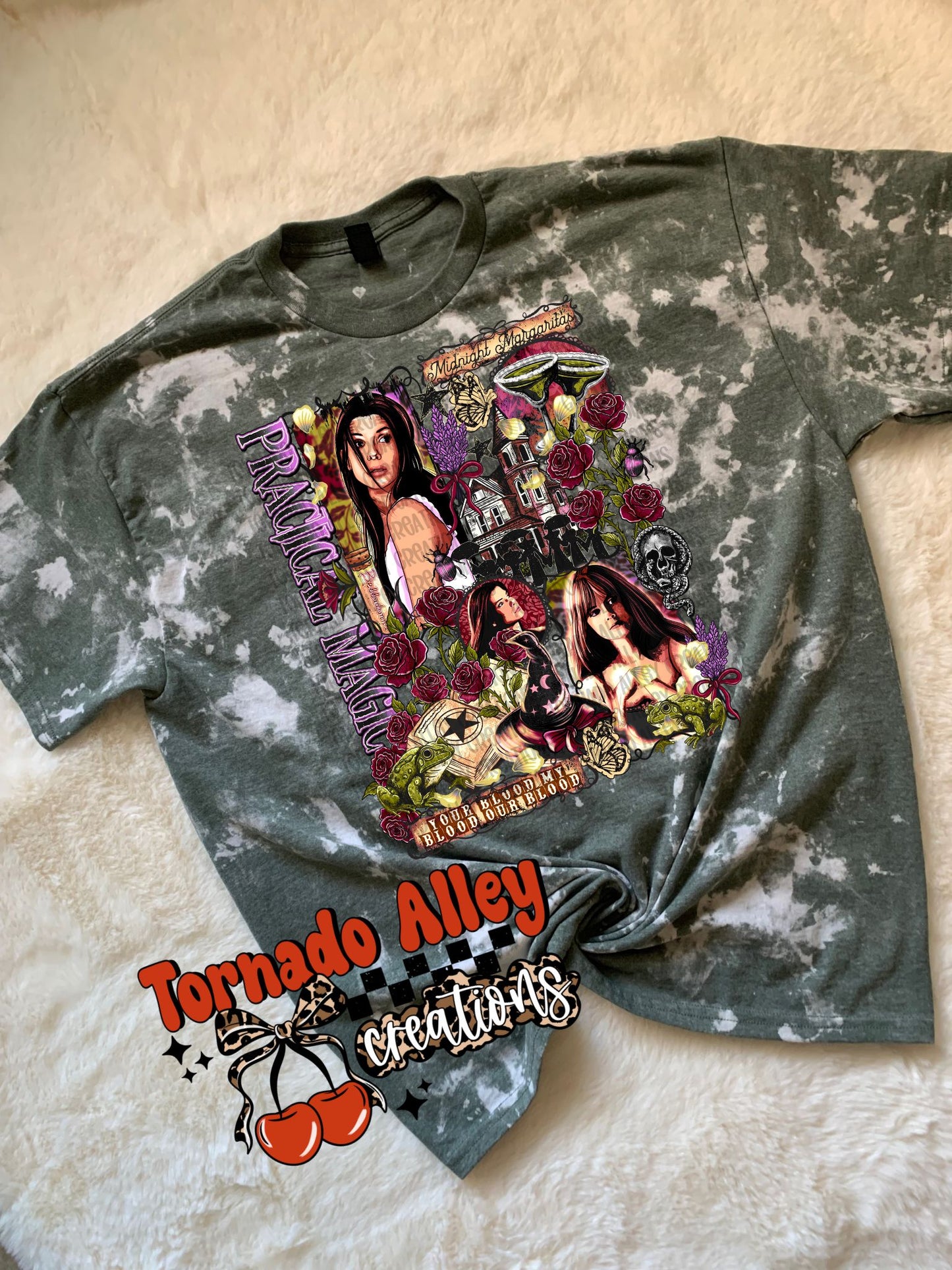 Spooky Witches Bleached Tee