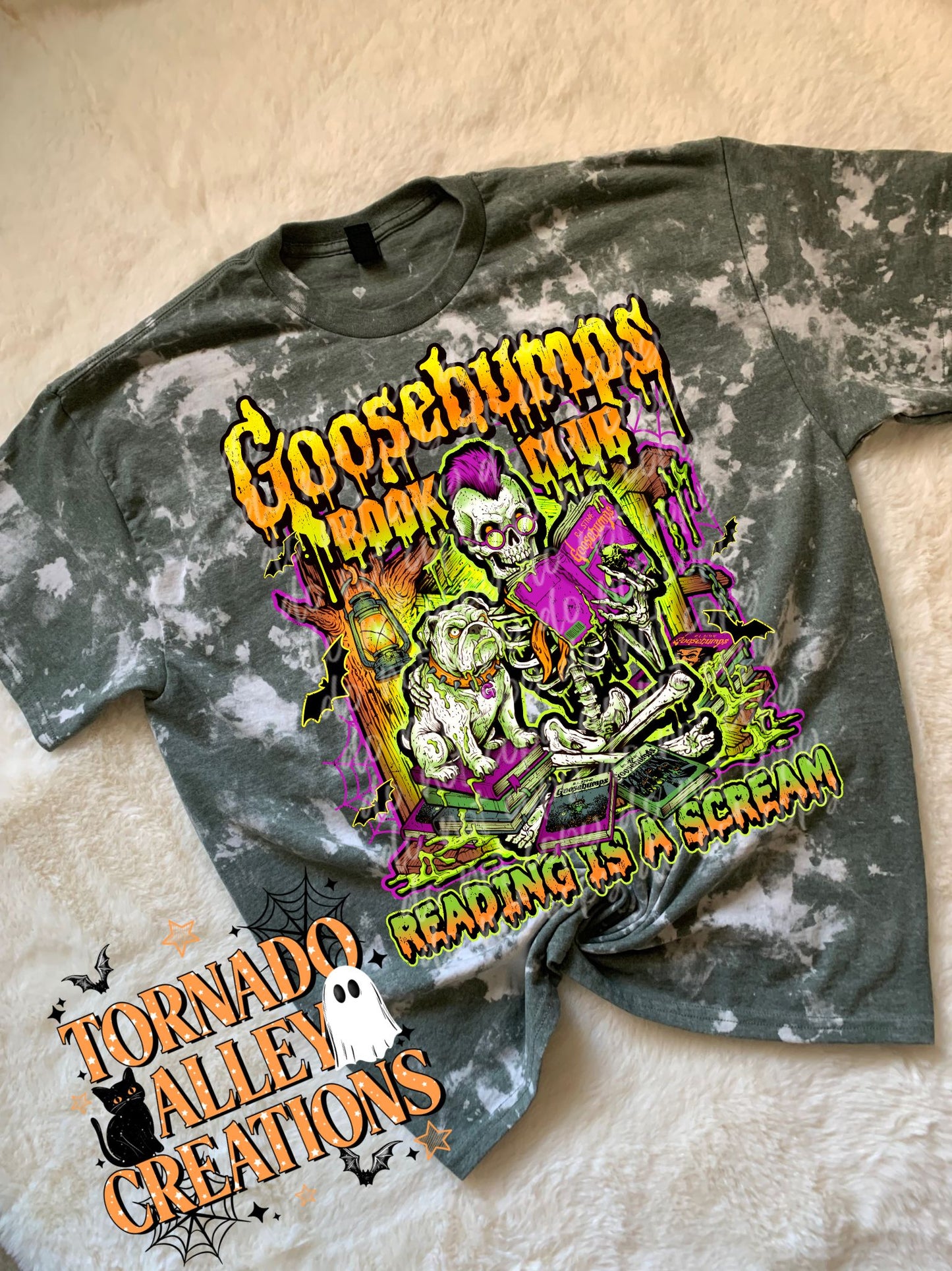 Reading is a Scream Bleached Tee