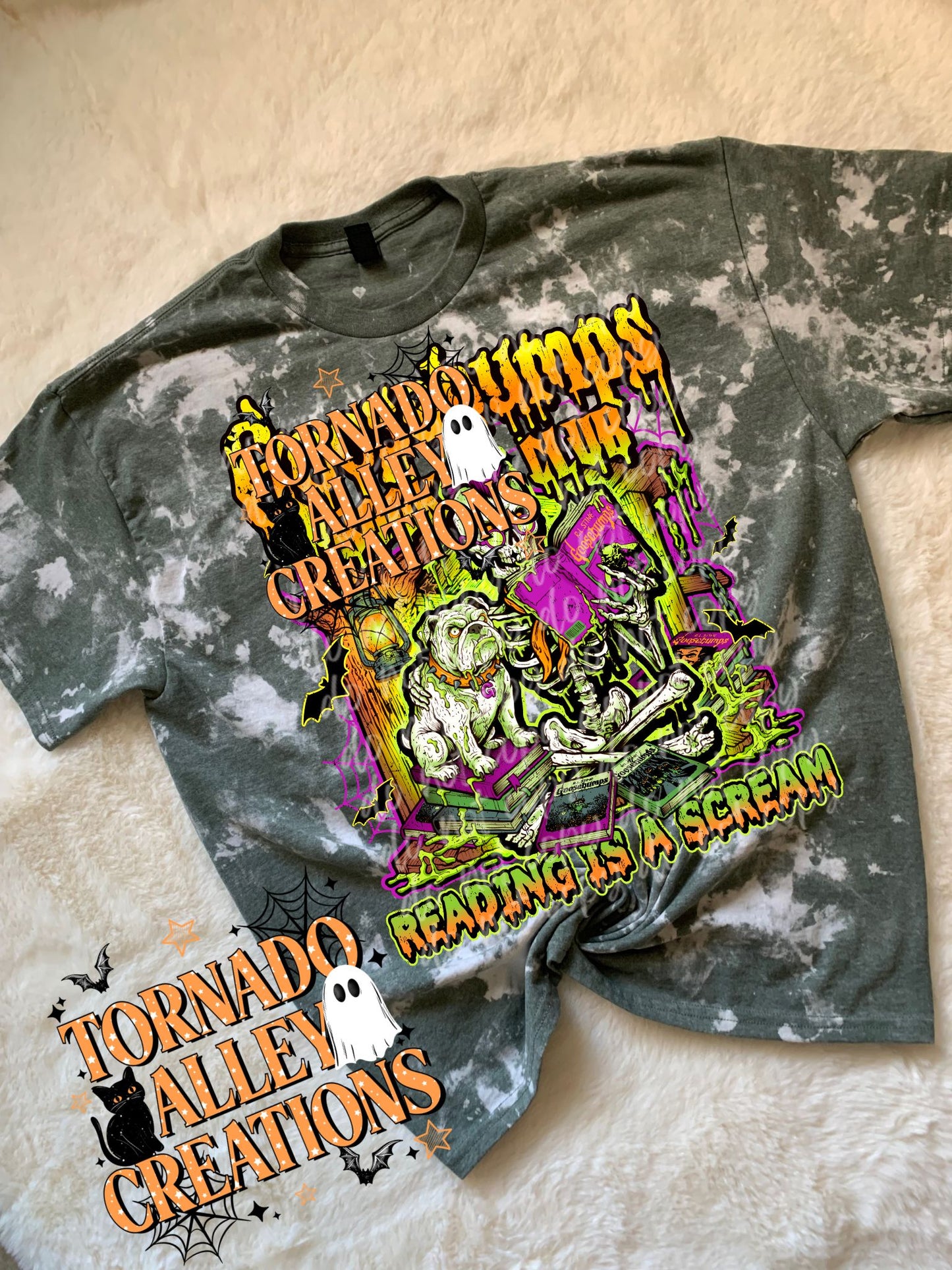 Reading is a Scream Bleached Tee