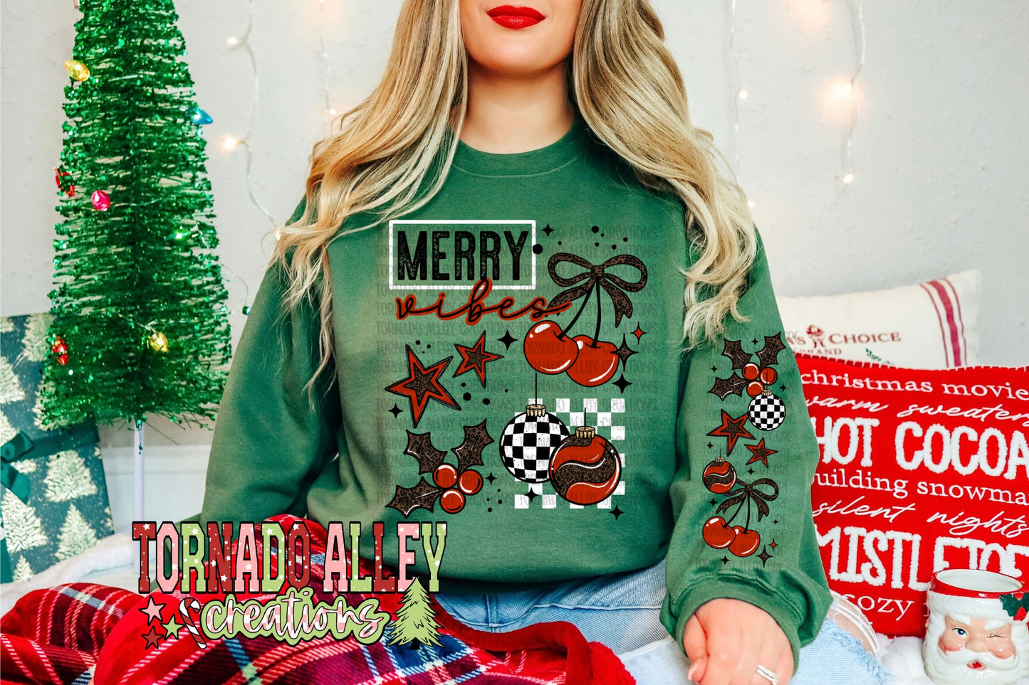 Merry Vibes Cherry Crewneck