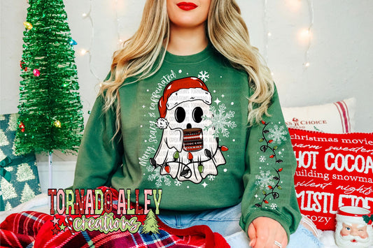 Merry Scary Caffeinated Crewneck