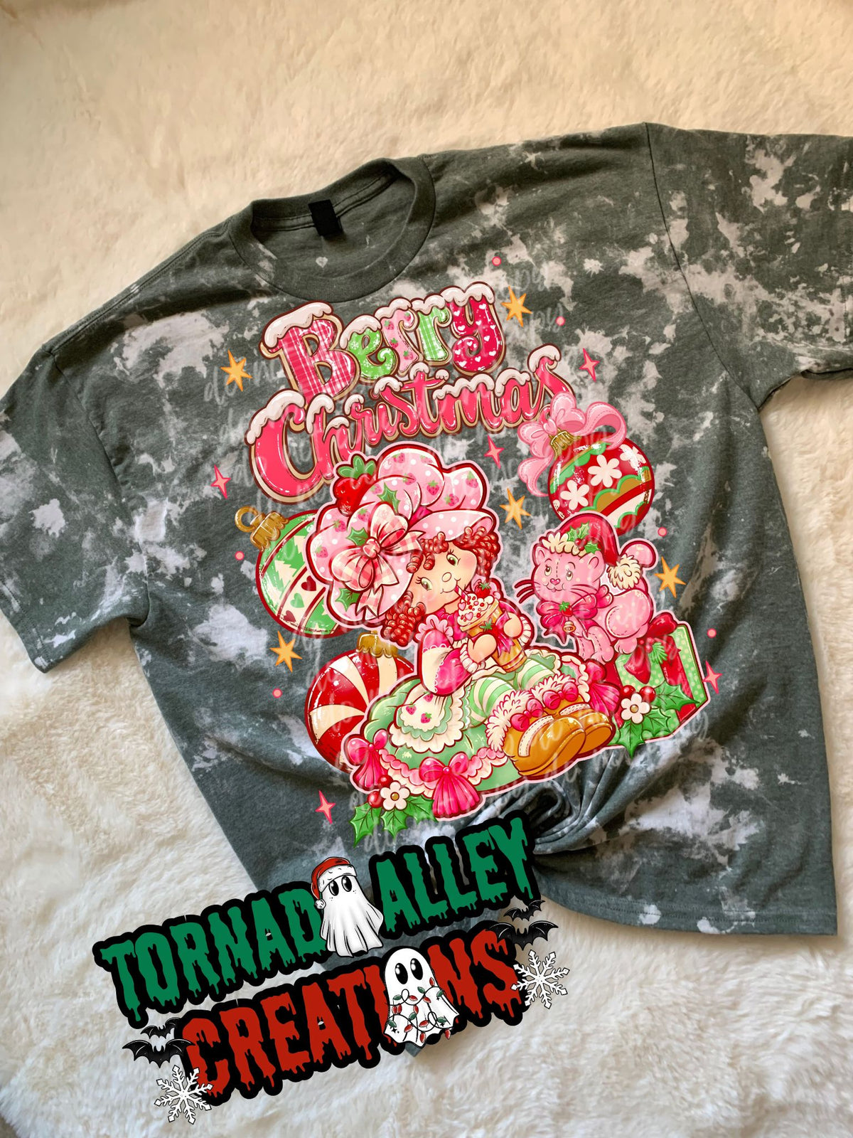 Berry Christmas Bleached Tee