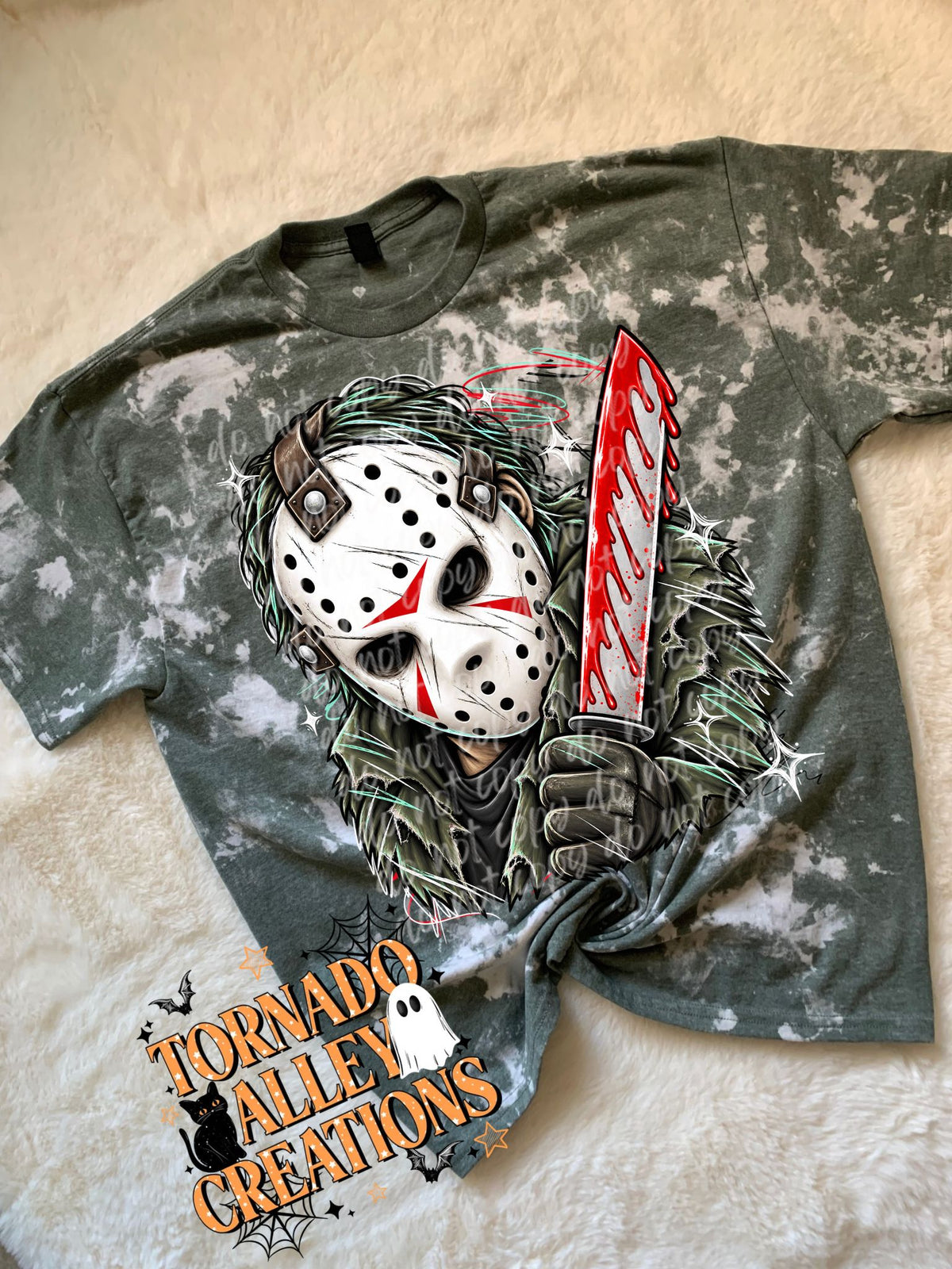 Hockey Slasher Sketch Bleached Tee
