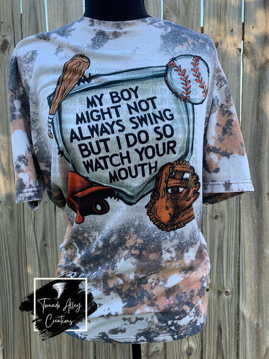 My Boy Baseball Bleached Cowhide Tee