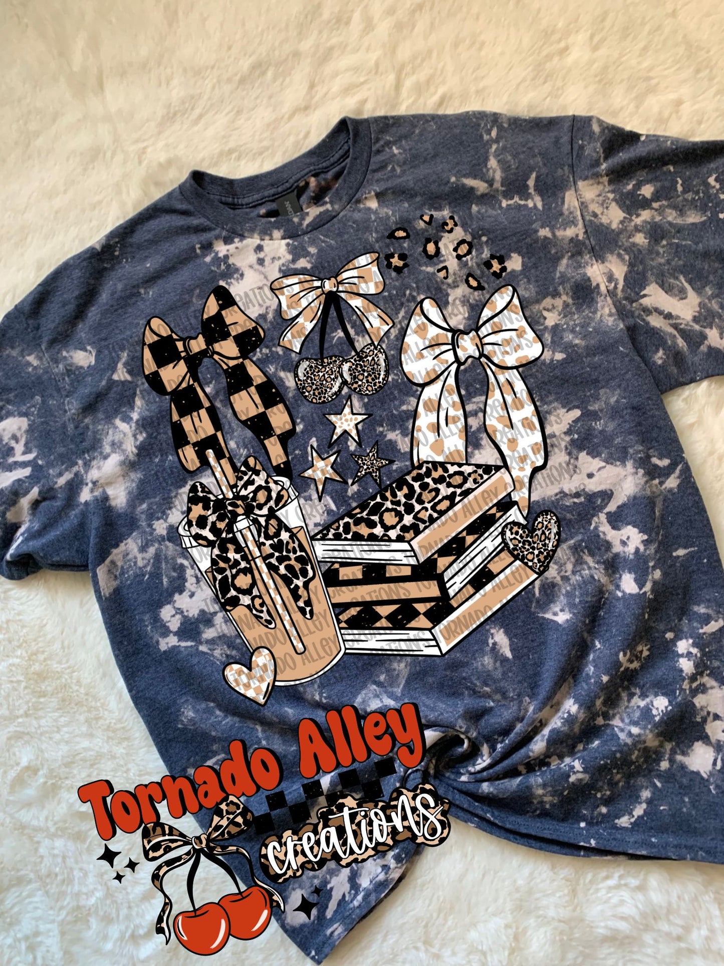 Cheetah Bookish Coffee Bleached Tee