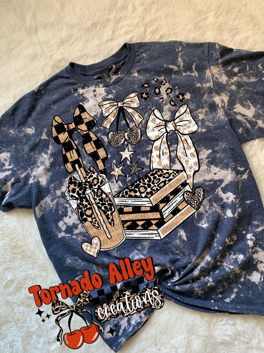 Cheetah Bookish Coffee Bleached Tee
