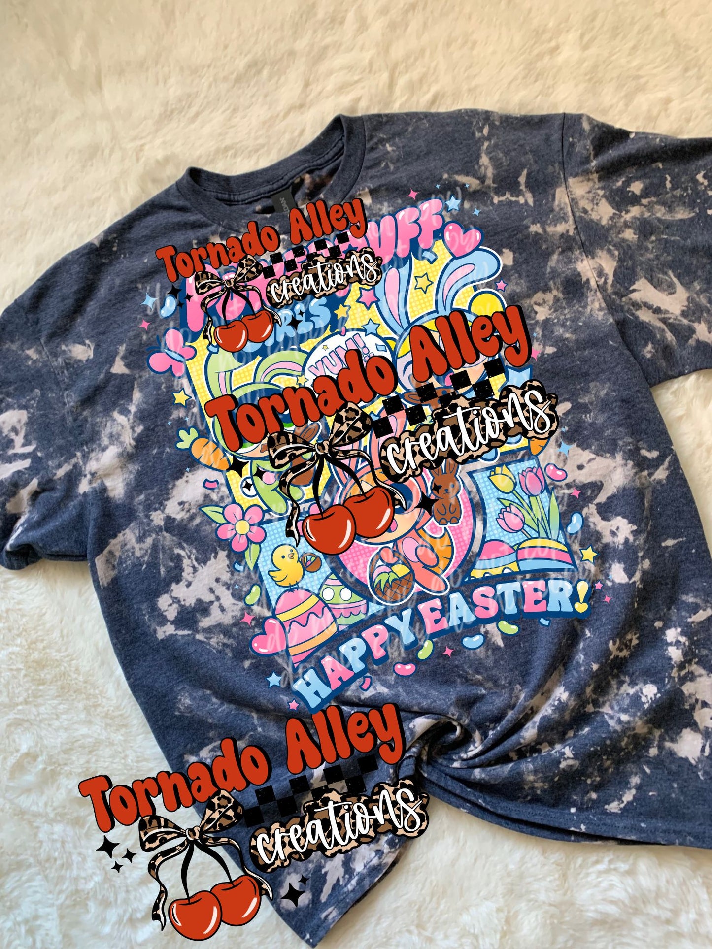 Happy Easter Bleached Tee