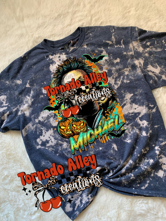 Spooky Retro Halloween Bleached Tee