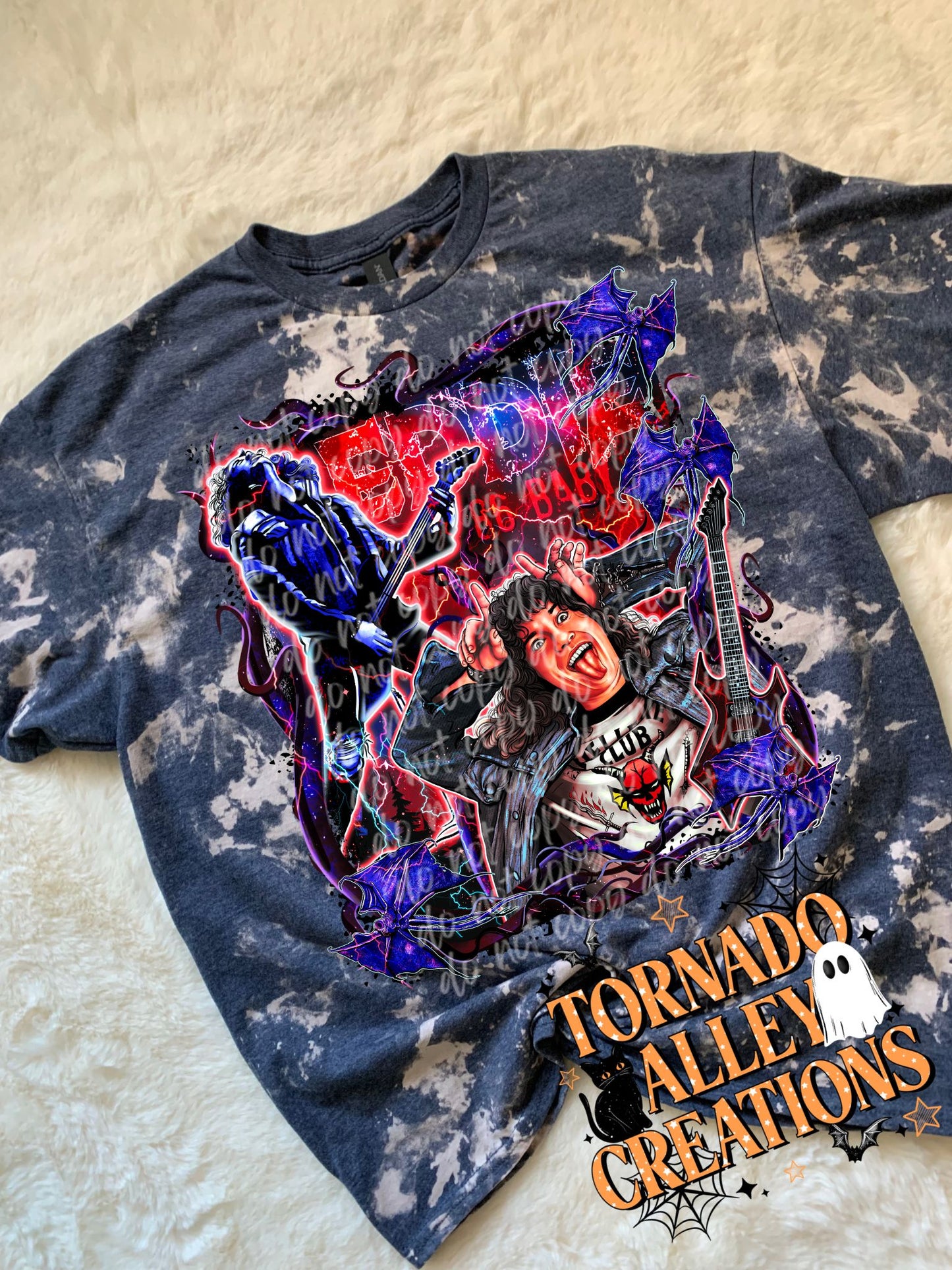 Spooky Bat Guy Bleached Tee