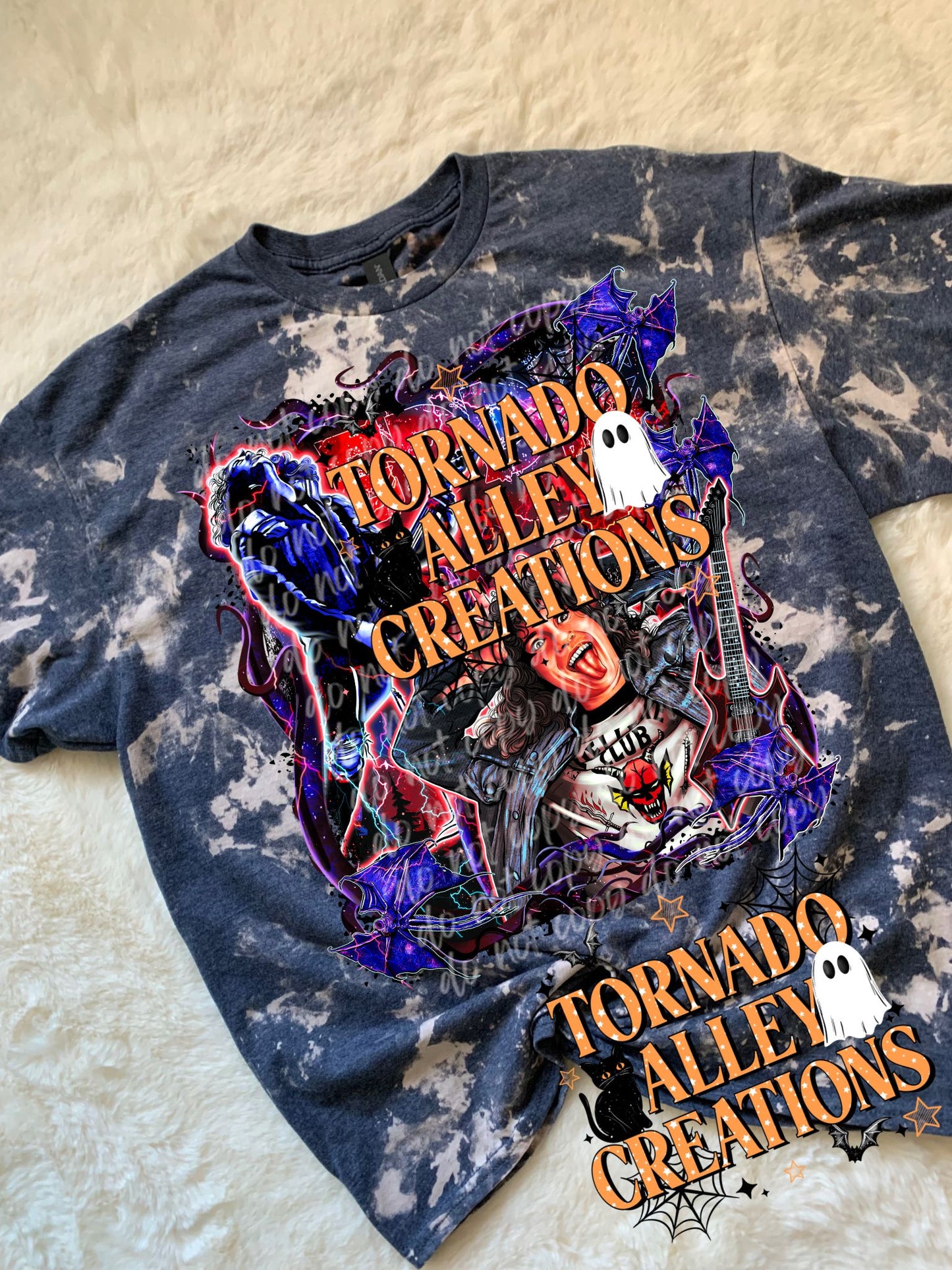 Spooky Bat Guy Bleached Tee