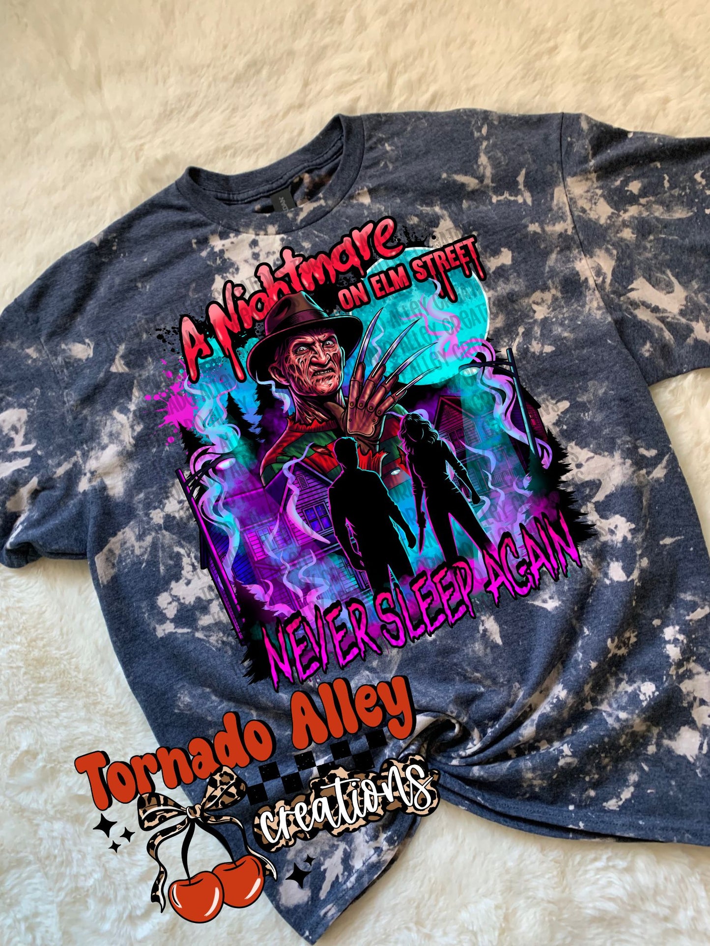 Never Sleep Again Bleached Tee