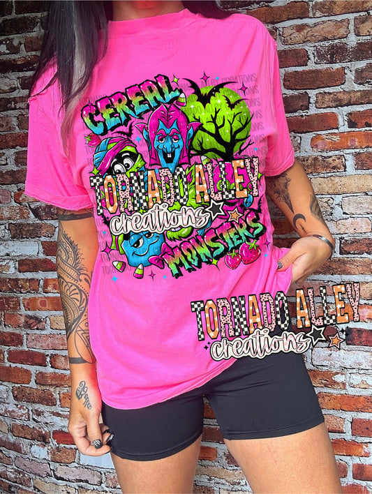 Spooky Neon Monsters Tee